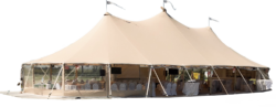 Sailcloth tent 10m (rond) doorsnede (inclusief zijwanden) — Tabernakel Tenten